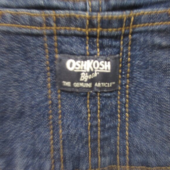 OshKosh B'gosh Denim Overalls size 18M  Red plaid inside trim - Picture 3 of 7